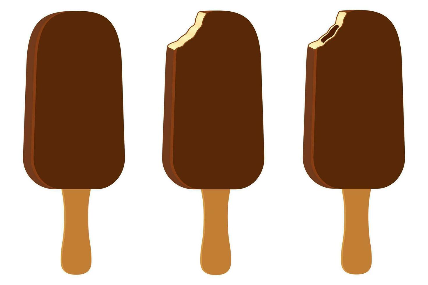 ijs in chocolade glazuur op stok voorraad vectorillustratie geïsoleerd op een witte achtergrond vector