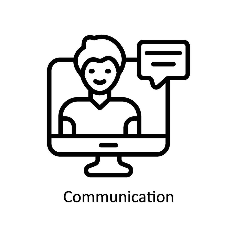 communicatie vector schets icoon stijl illustratie. eps 10 het dossier