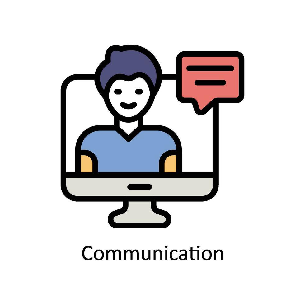 communicatie vector gevulde schets icoon stijl illustratie. eps 10 het dossier