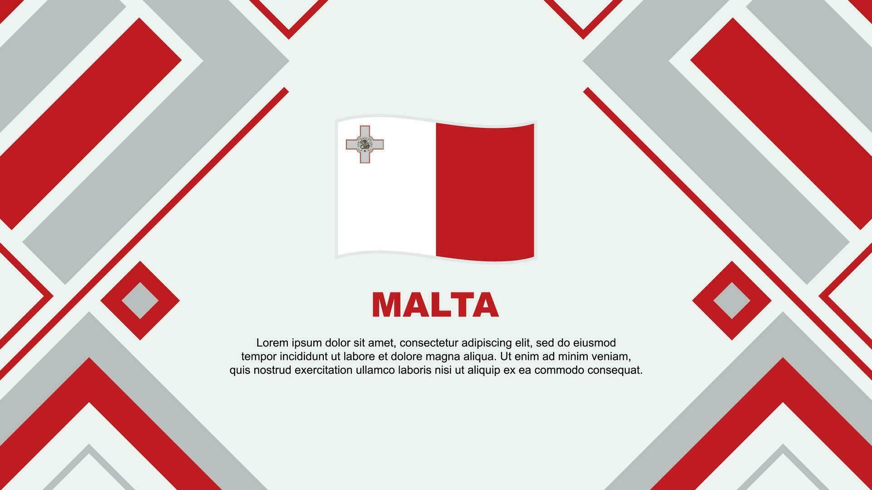 Malta vlag abstract achtergrond ontwerp sjabloon. Malta onafhankelijkheid dag banier behang vector illustratie. Malta vlag
