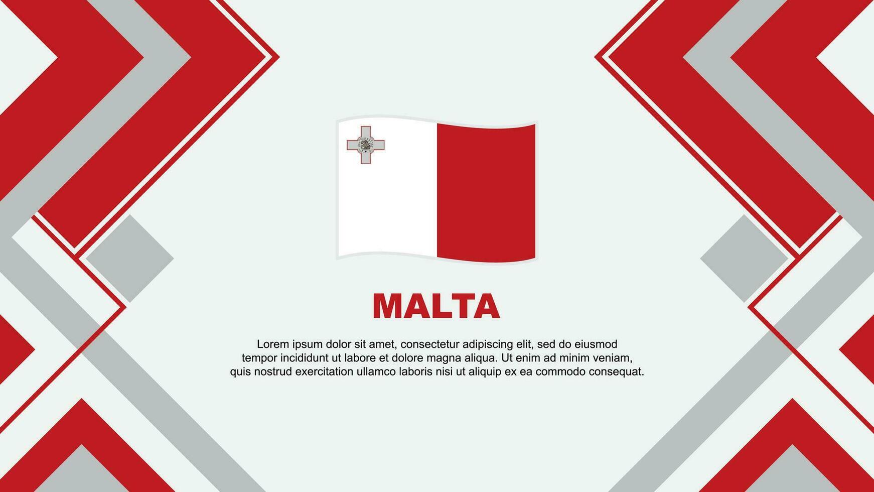 Malta vlag abstract achtergrond ontwerp sjabloon. Malta onafhankelijkheid dag banier behang vector illustratie. Malta banier