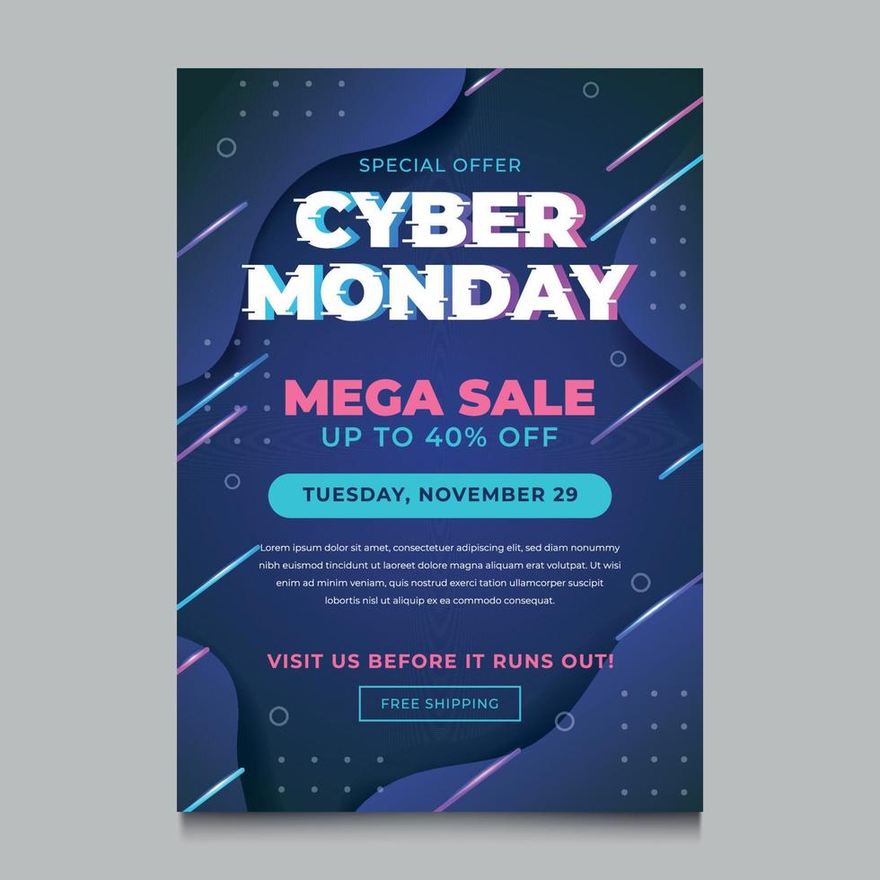 cyber maandag verkoop poster vector