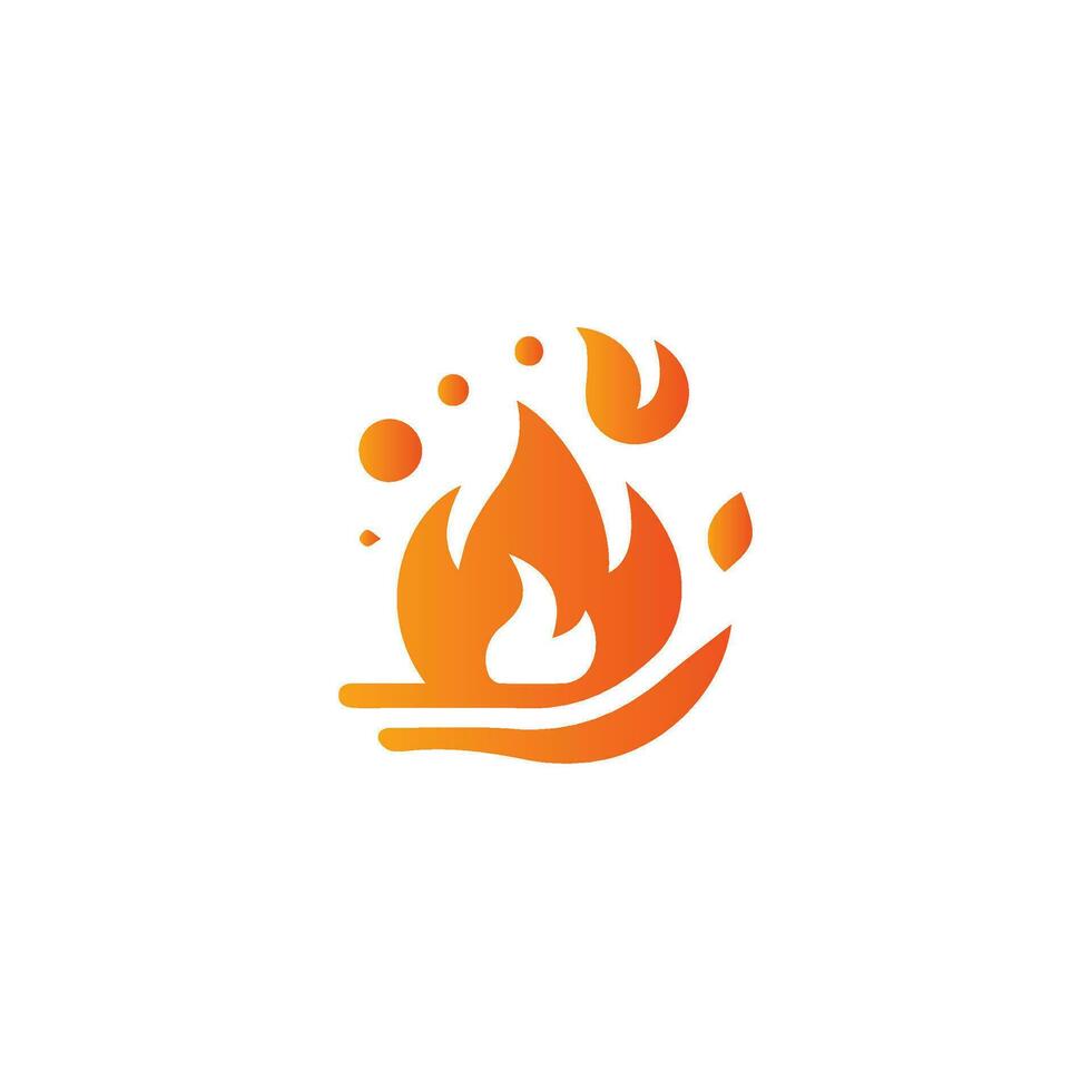 brand brandend geïsoleerd symbool, gemakkelijk grafisch illustratie. gekleurde vlam detail en hand- getrokken vector grafisch. kampvuur vuurbol teken decoratie. warm temperatuur logo afbeelding.