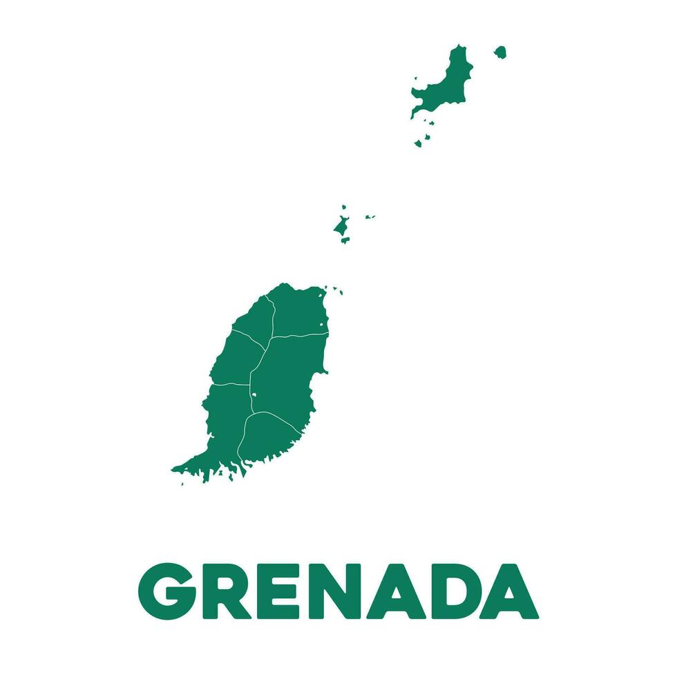 gedetailleerd Grenada kaart vector