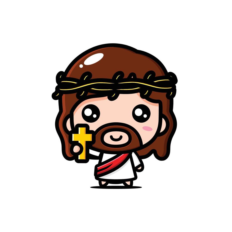 schattig Jezus Christus-cartoonontwerp vector