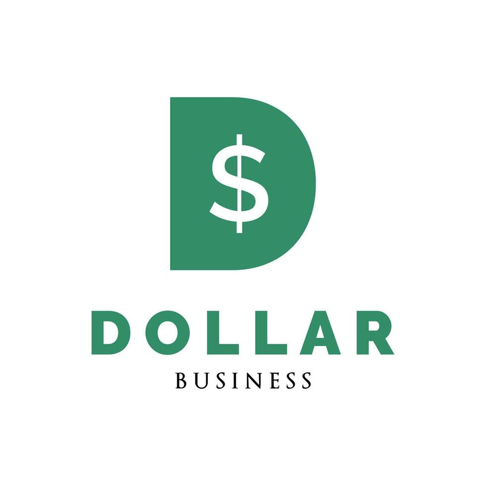 eerste brief d dollar icoon logo ontwerp sjabloon vector