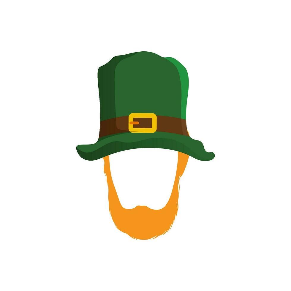 st Patrick vector sjabloon hoed en baard illustratie. vector eps 10