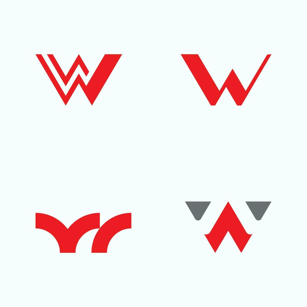 eerste brief w logo vector sjabloon