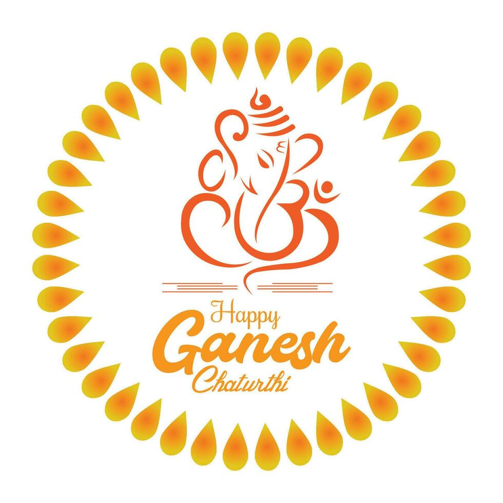 gelukkig ganesh chaturthi festival wensen kaart vector