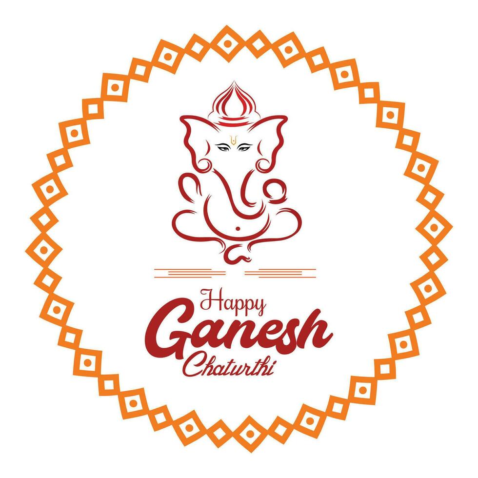 gelukkig ganesh chaturthi festival wensen kaart vector