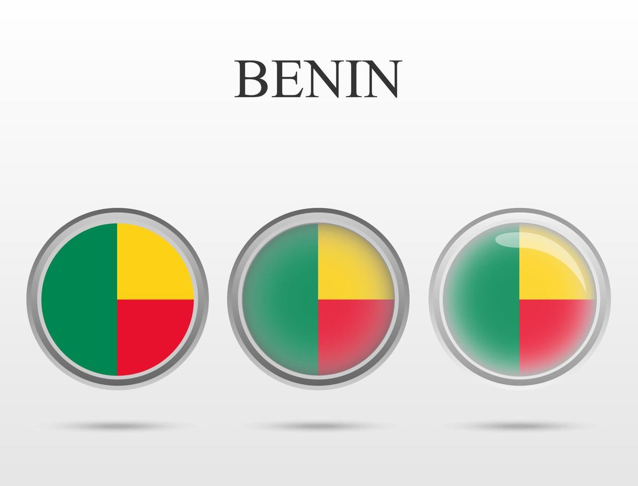 vlag van benin in de vorm van een cirkel vector