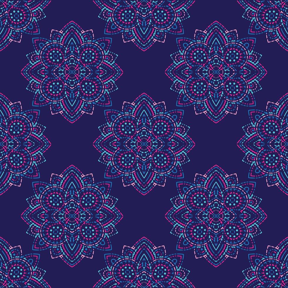 naadloos patroon. decoratief patroon met mandala's in prachtige kleuren. vector achtergrond