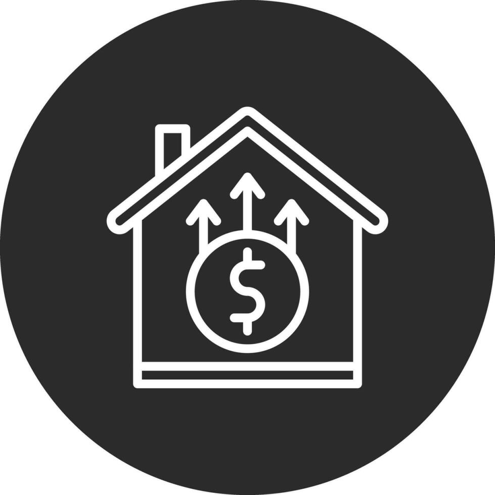 huis prijs toenemen vector icoon