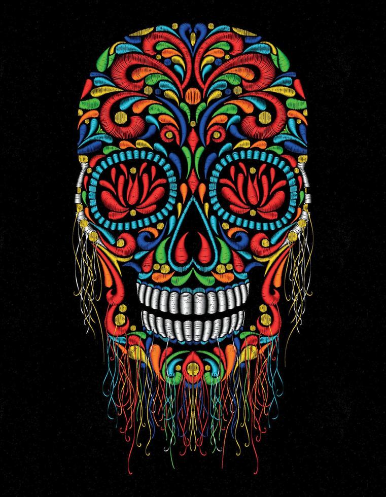 schedel mexicaanse stitch vector