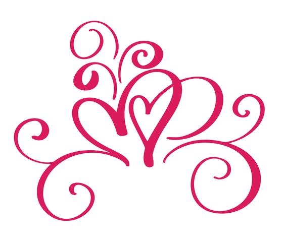 Vector Valentijnsdag van bloeien kalligrafie vintage harten