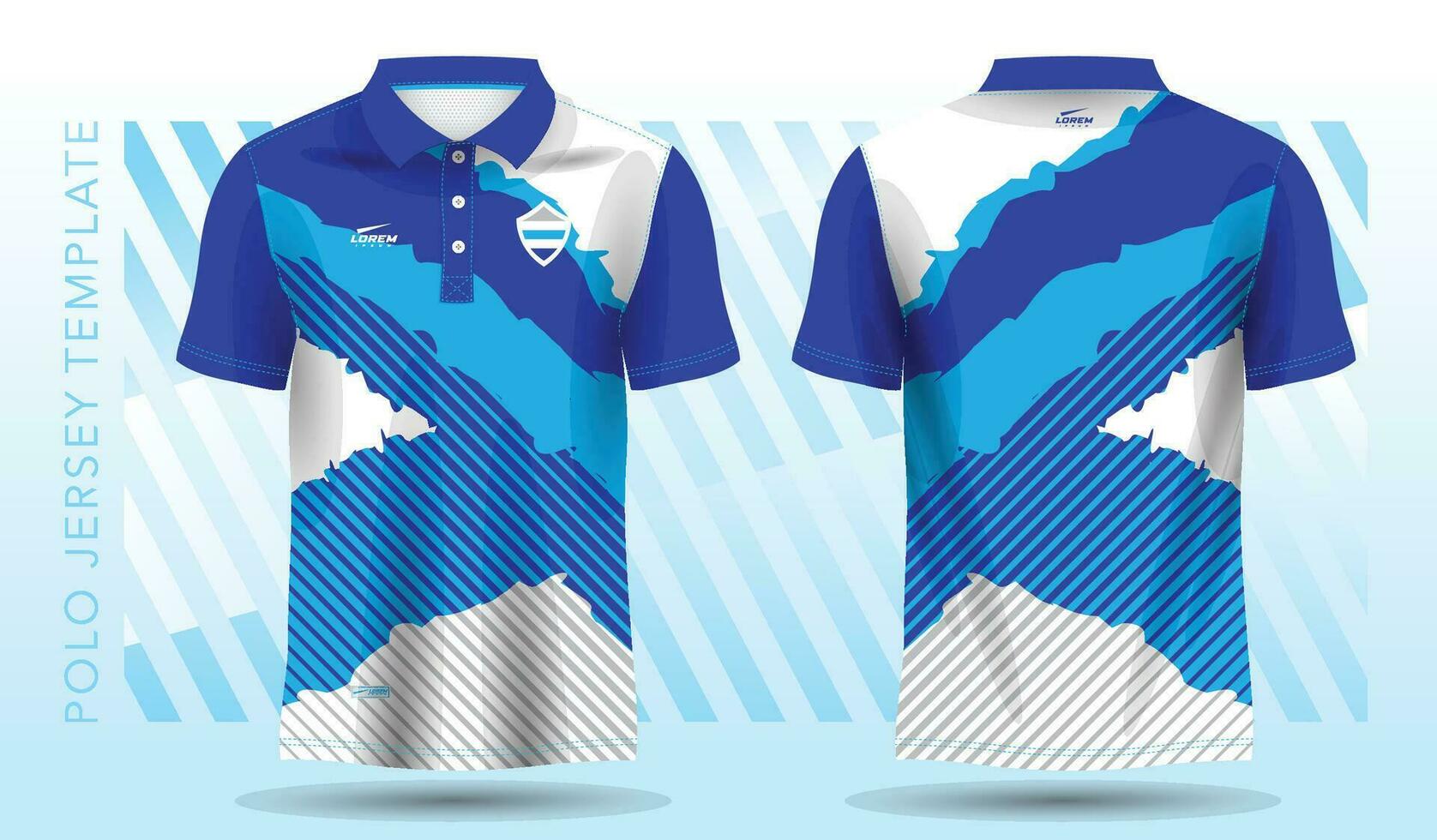 blauw polo sport Jersey mockup ontwerp vector