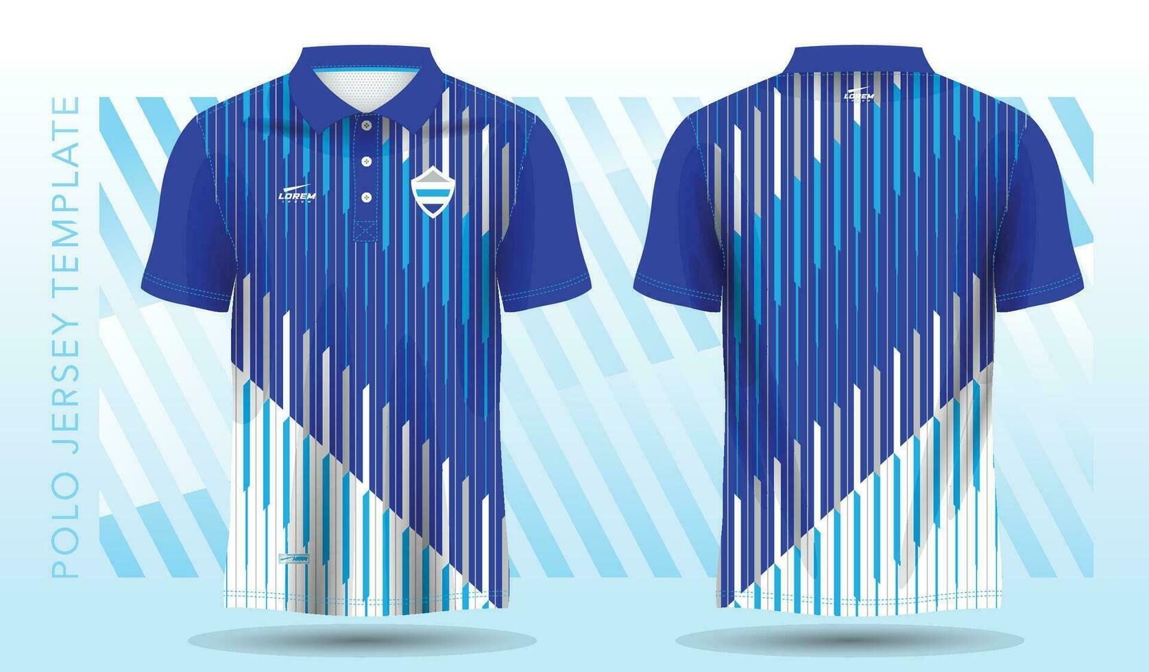 blauw polo sport Jersey mockup ontwerp vector