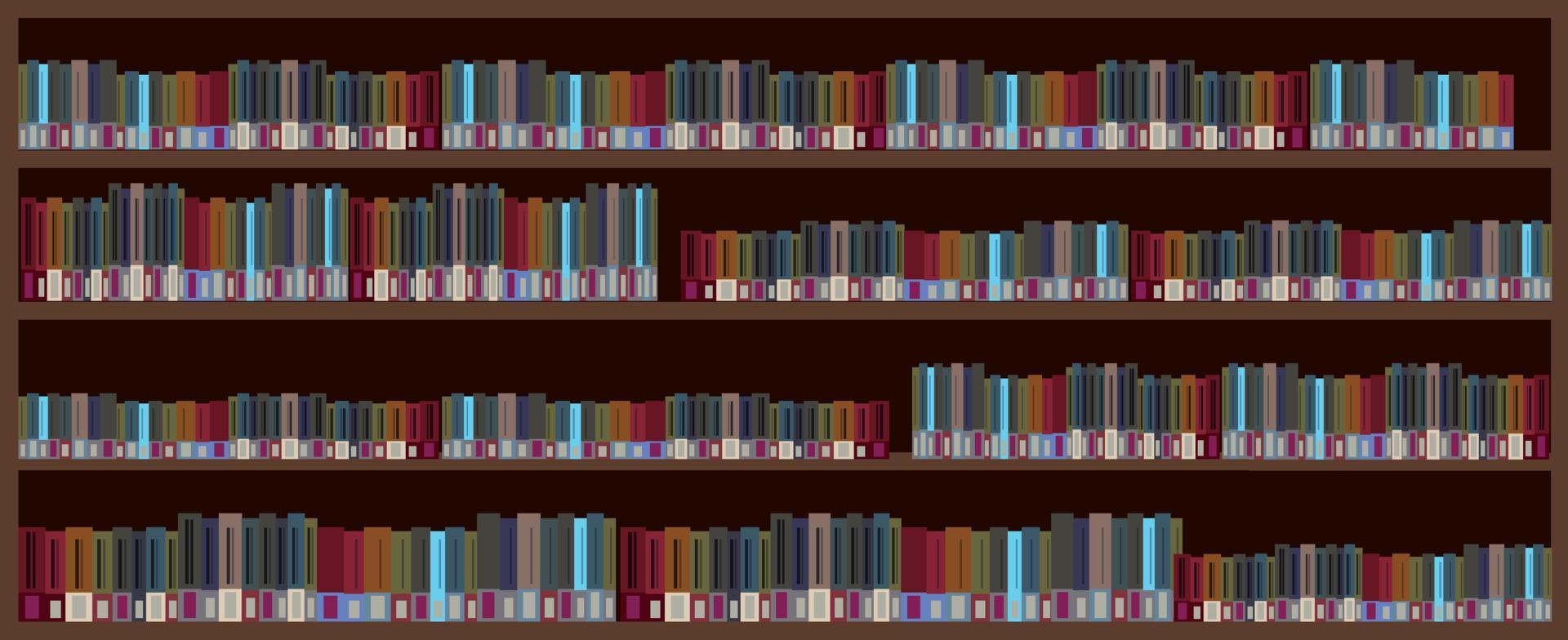 boekenkast met boeken op witte achtergrond vector