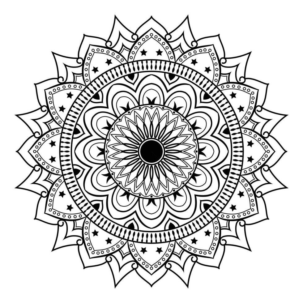 zwart en wit vector lineal mandala achtergrond ontwerp