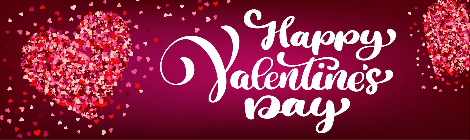 Tekst belettering Happy Valentines day banners vector