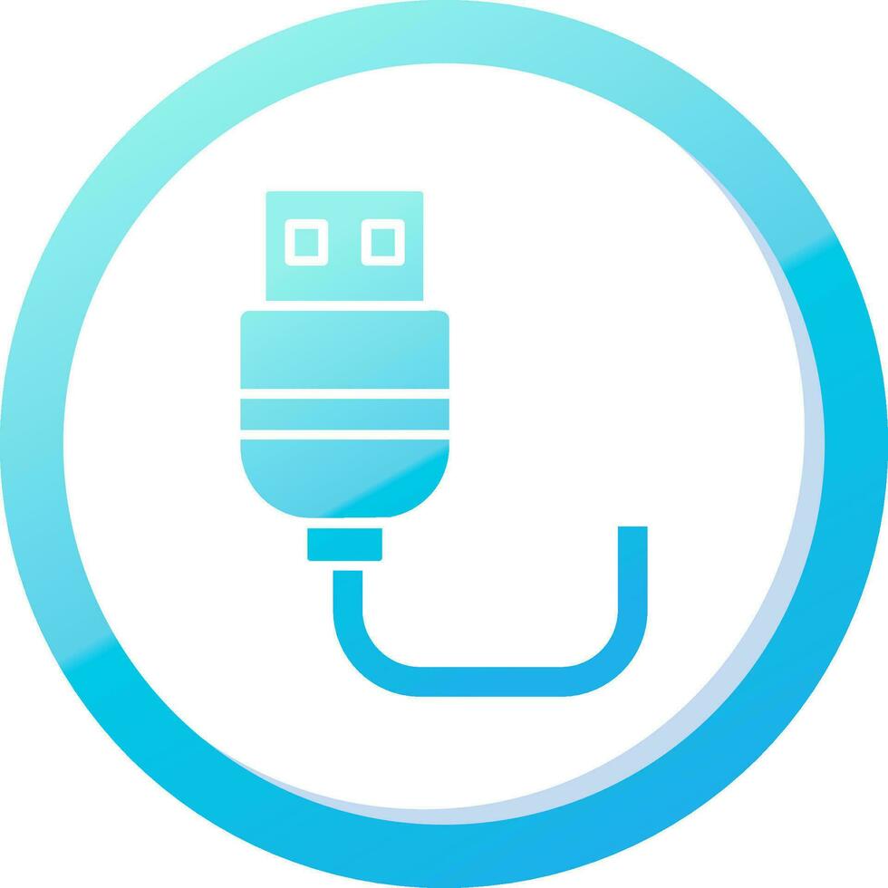 USB solide blauw helling icoon vector