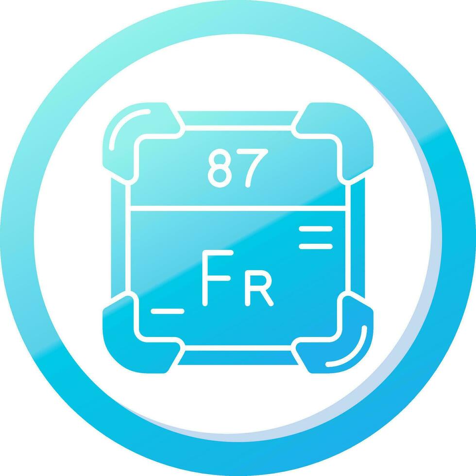 francium solide blauw helling icoon vector