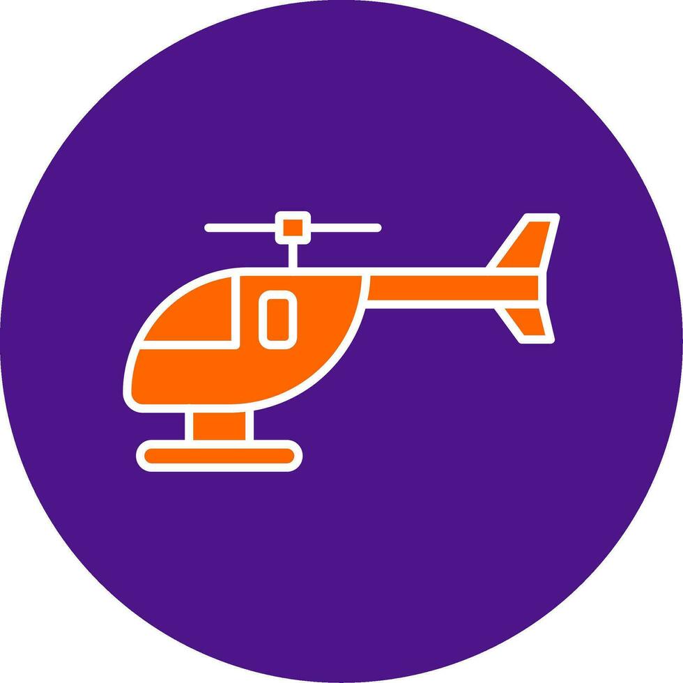 helikopter lijn gevulde cirkel icoon vector