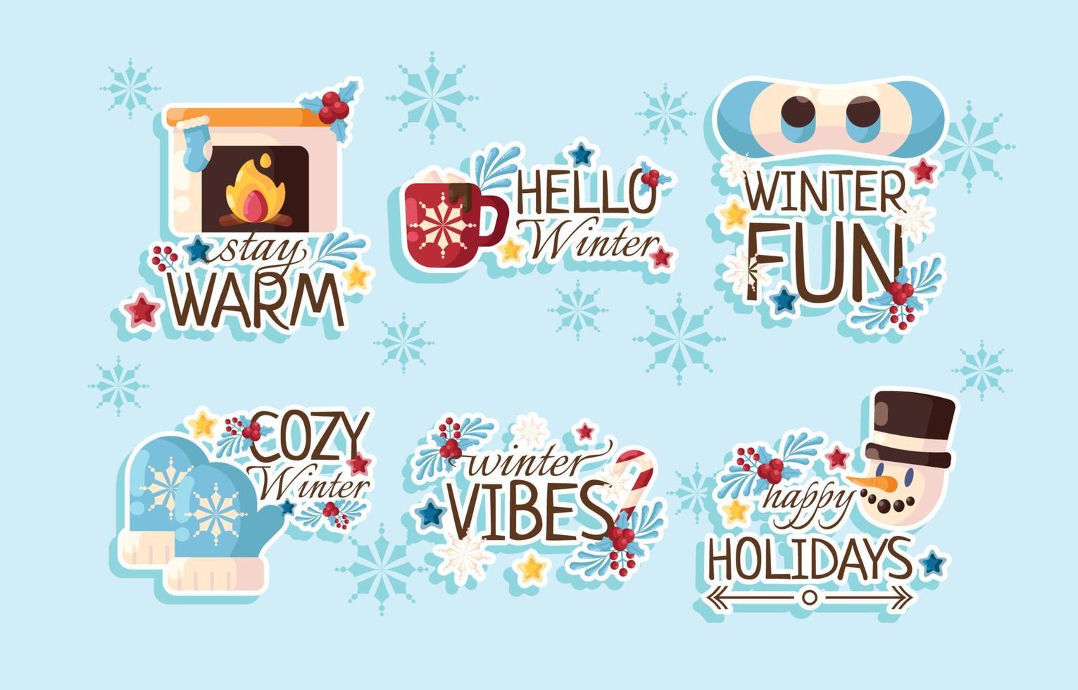 winter feest sticker vector