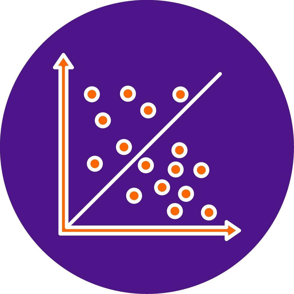 verstrooien diagram lijn gevulde cirkel icoon vector