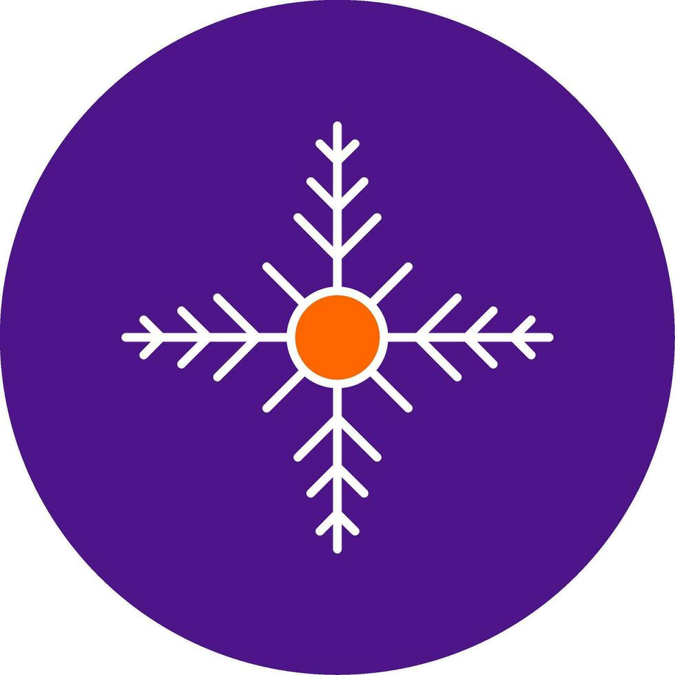 sneeuwvlok lijn gevulde cirkel icoon vector