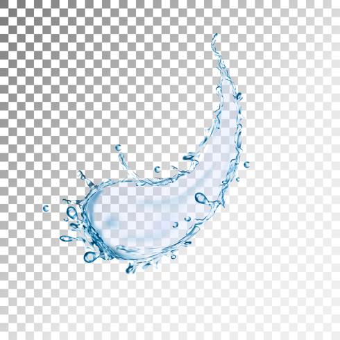 realistische Blauwe waterplons met dalingen, vectorillustratie vector