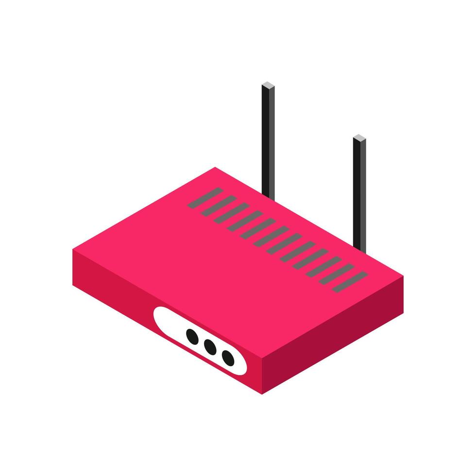 isometrische router op een witte achtergrond vector