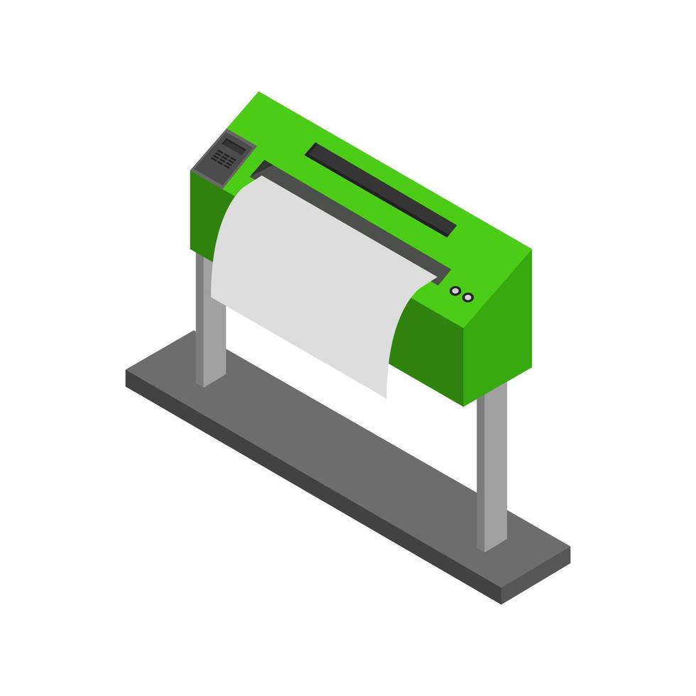 isometrische plotter op een witte achtergrond vector