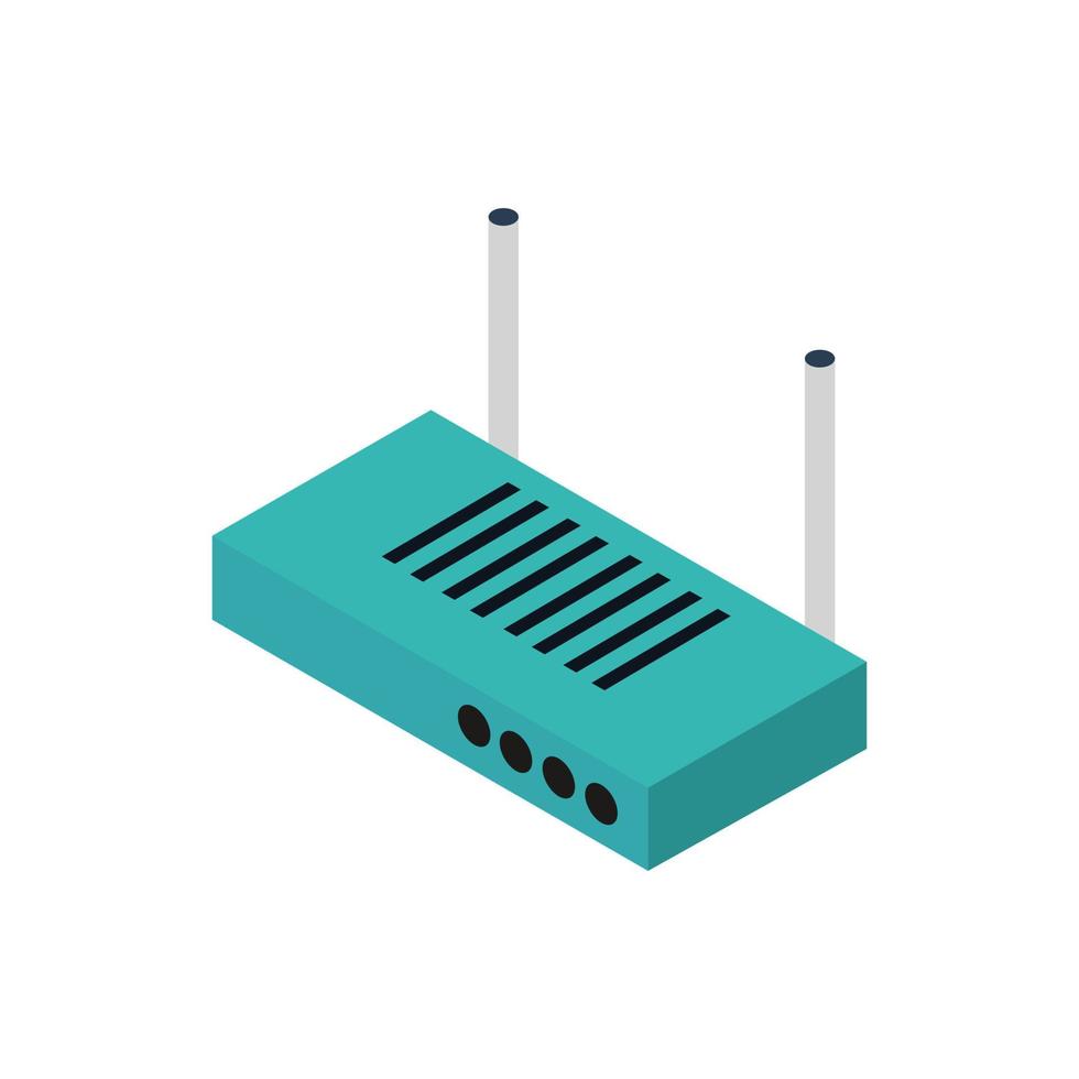 isometrische router op een witte achtergrond vector