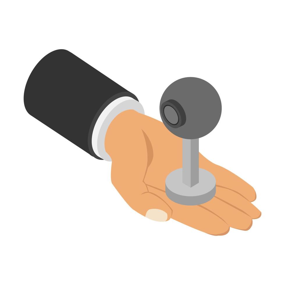 webcam in isometrische hand vector