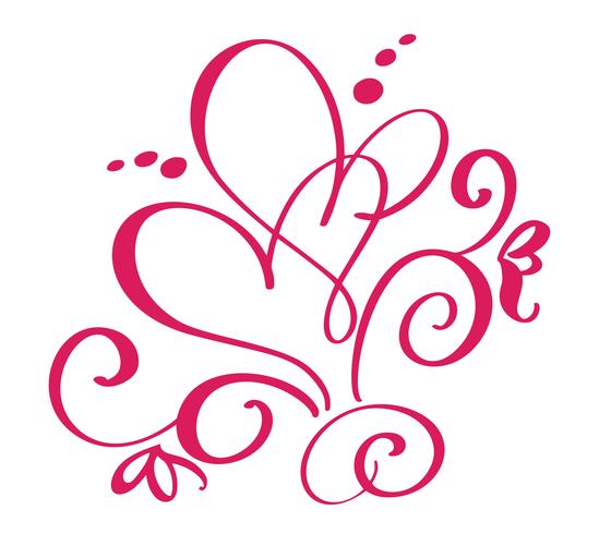 Vector Valentijnsdag van bloeien kalligrafie vintage harten