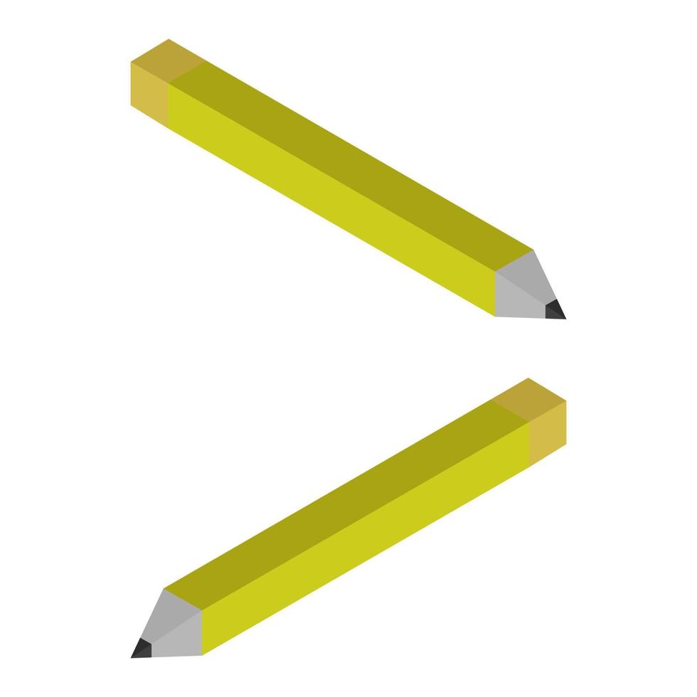 isometrisch potlood op achtergrond vector