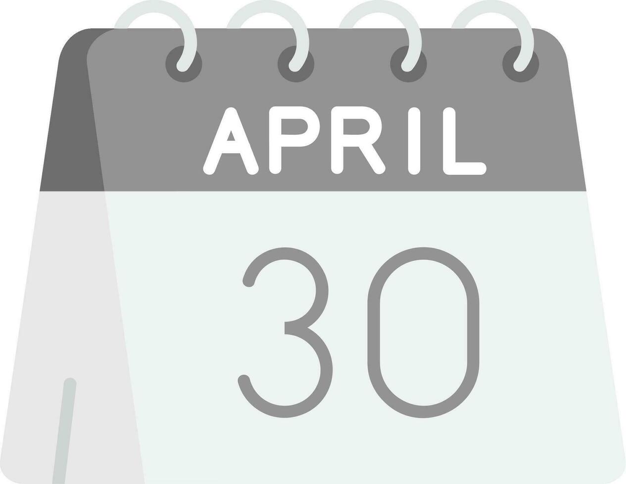 30e van april grijs schaal icoon vector