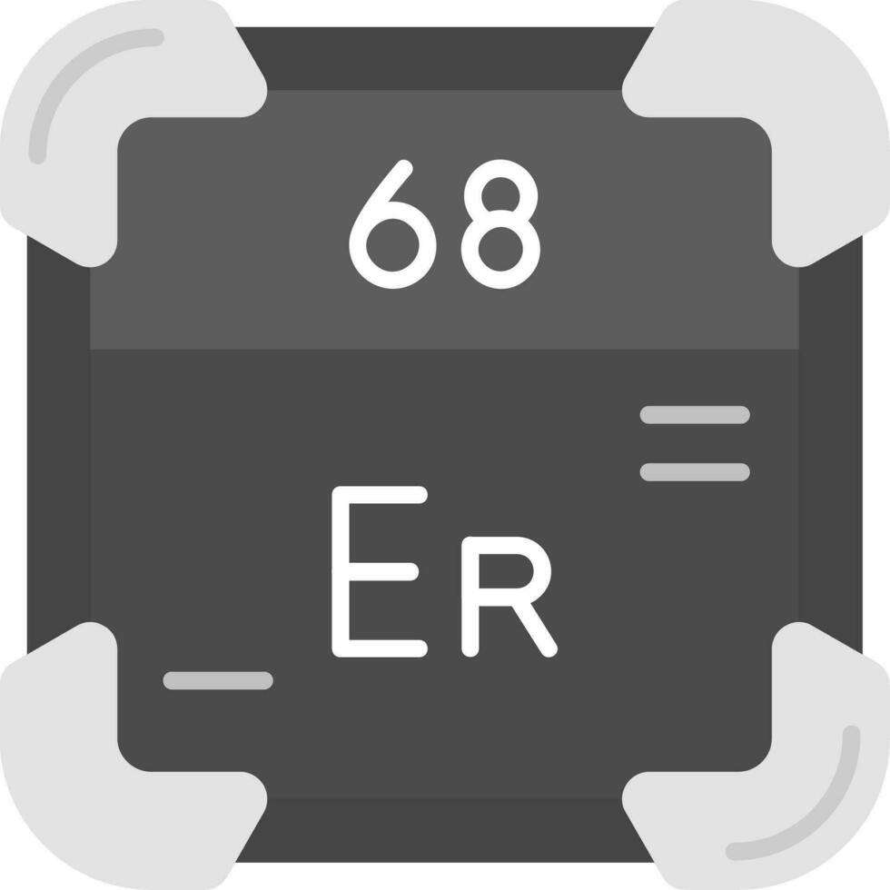 erbium grijs schaal icoon vector