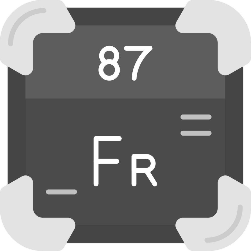 francium grijs schaal icoon vector