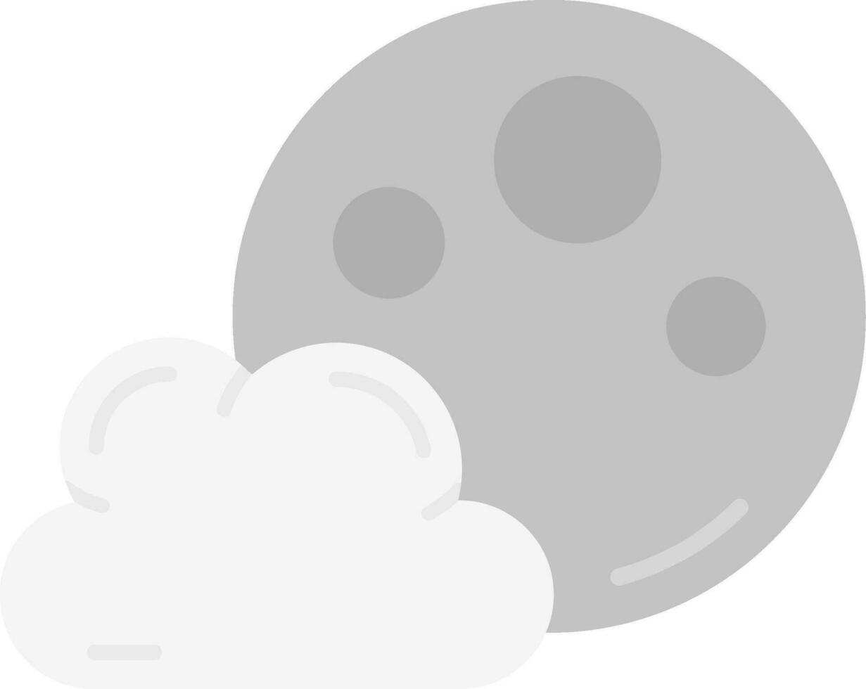 maan grijs schaal icoon vector
