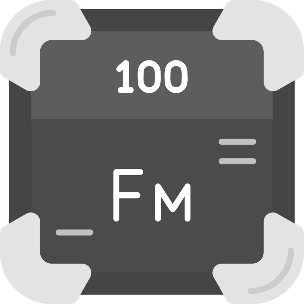 fermium grijs schaal icoon vector