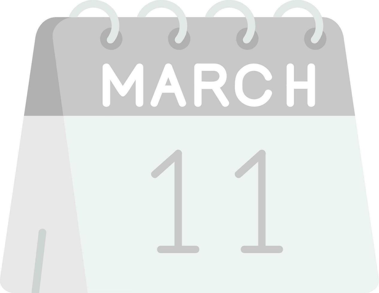 11e van maart grijs schaal icoon vector