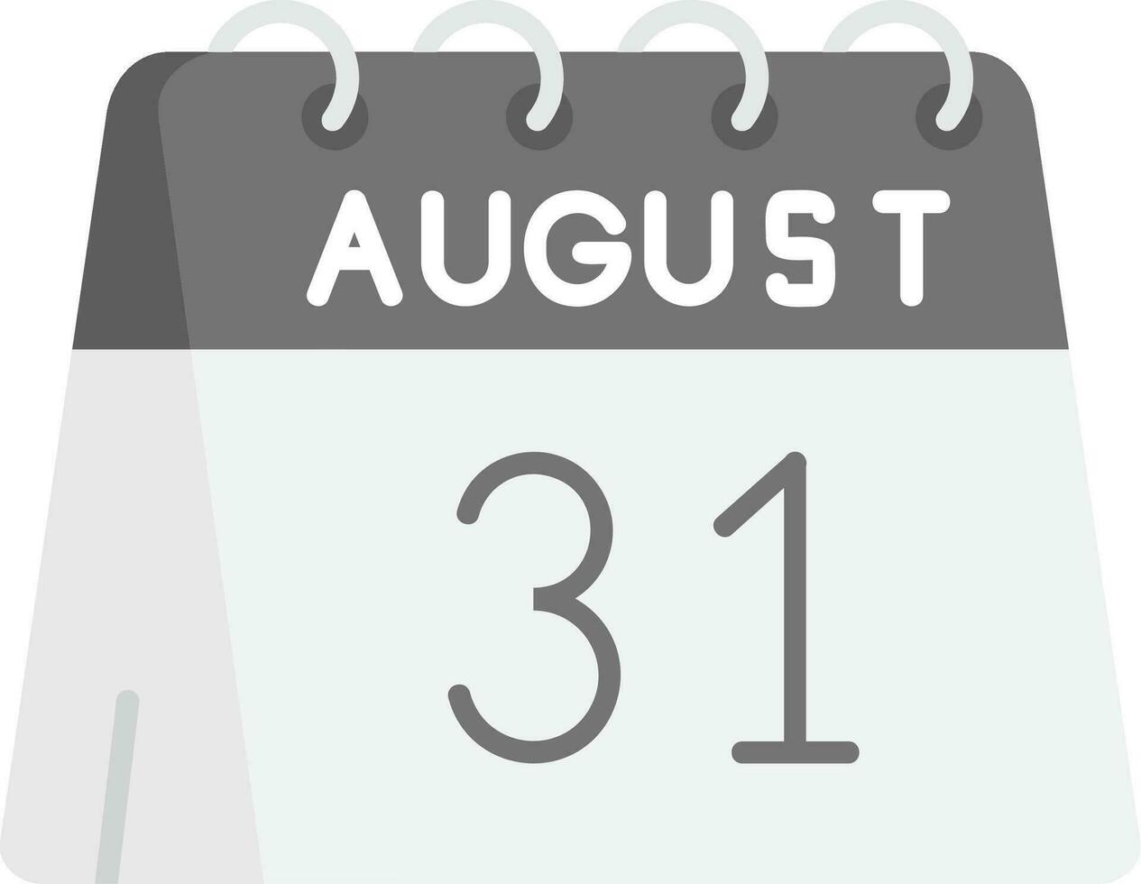 31e van augustus grijs schaal icoon vector