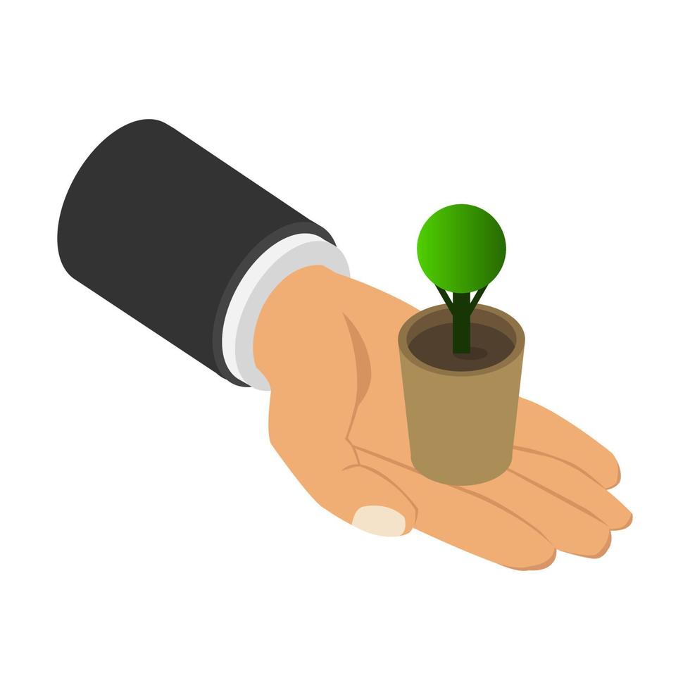 plant in isometrische hand vector