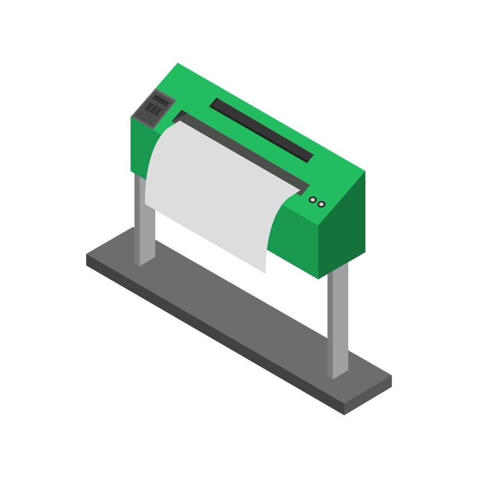 isometrische plotter op een witte achtergrond vector