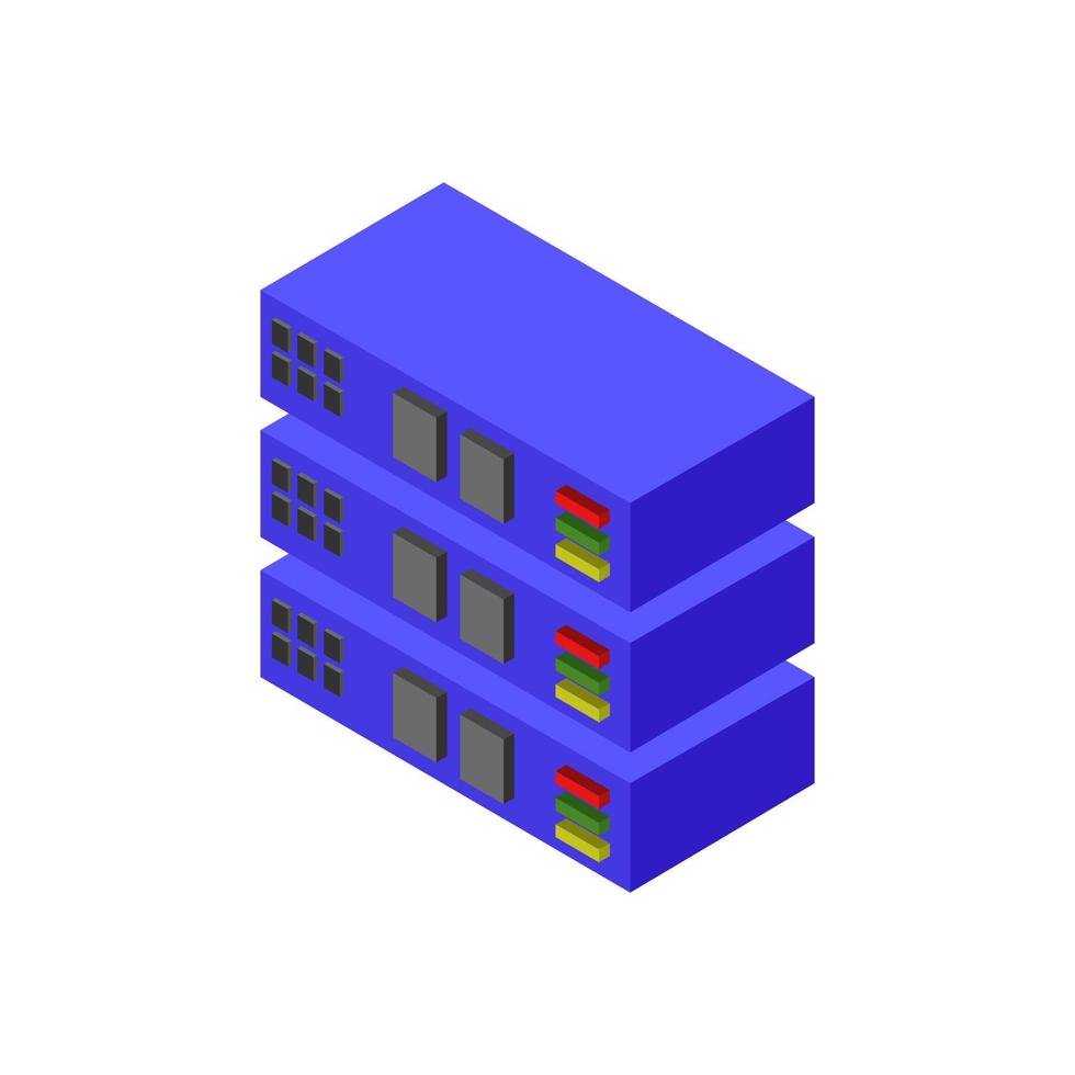 isometrische server op een witte achtergrond vector