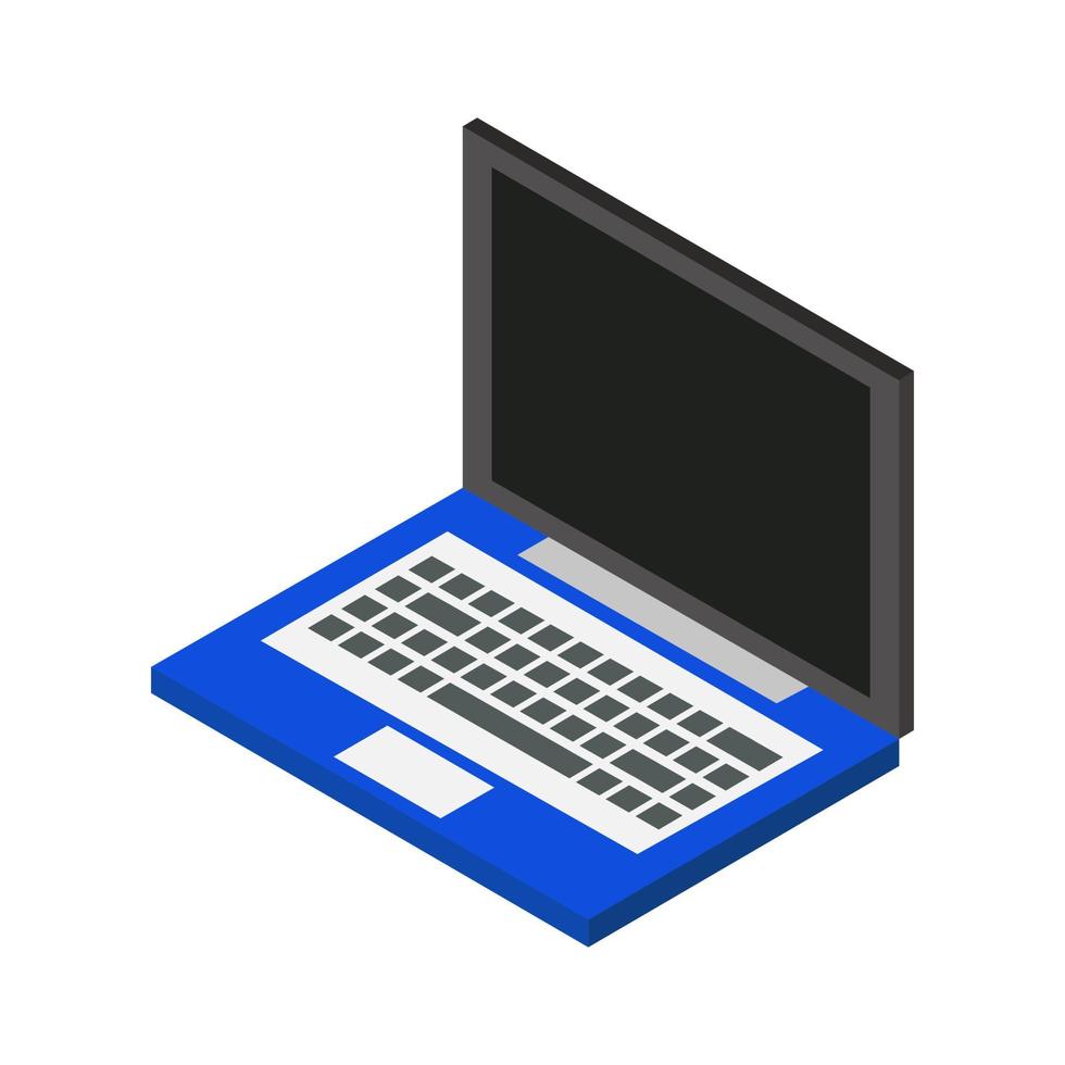 isometrische laptop op witte achtergrond vector