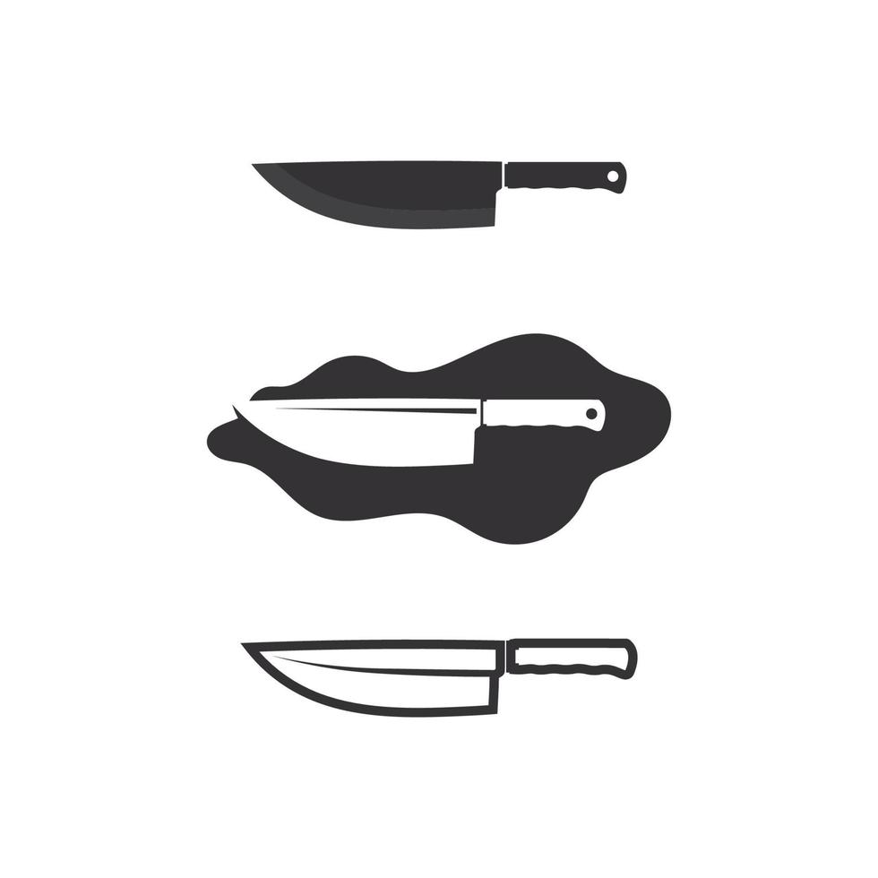 mes en chef-kok keukenpictogram vector bestek keukengerei symbool voor koken ontwerp