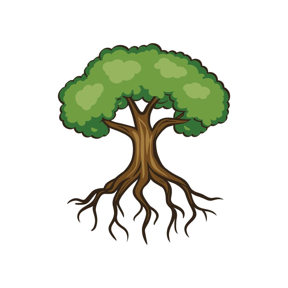 boom met wortels vector illustratie